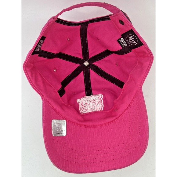 Chicago Bears 47Brands NFL Team Apparel Girls‎ Pink Hat Baseball Cap Adjustable - Picture 6 of 7